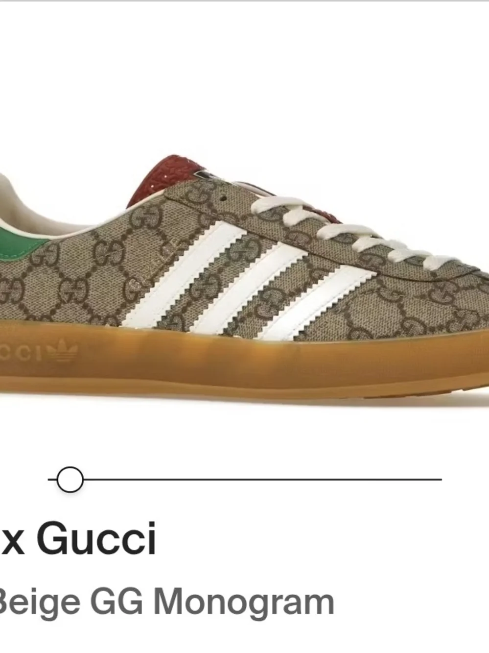 adidas x Gucci Gazelle Beige GG Monogram Size 7 - Picture 2 of 15
